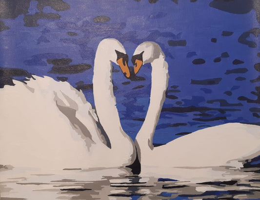 "Swans" - painting by numbers - Małgorzata Lech