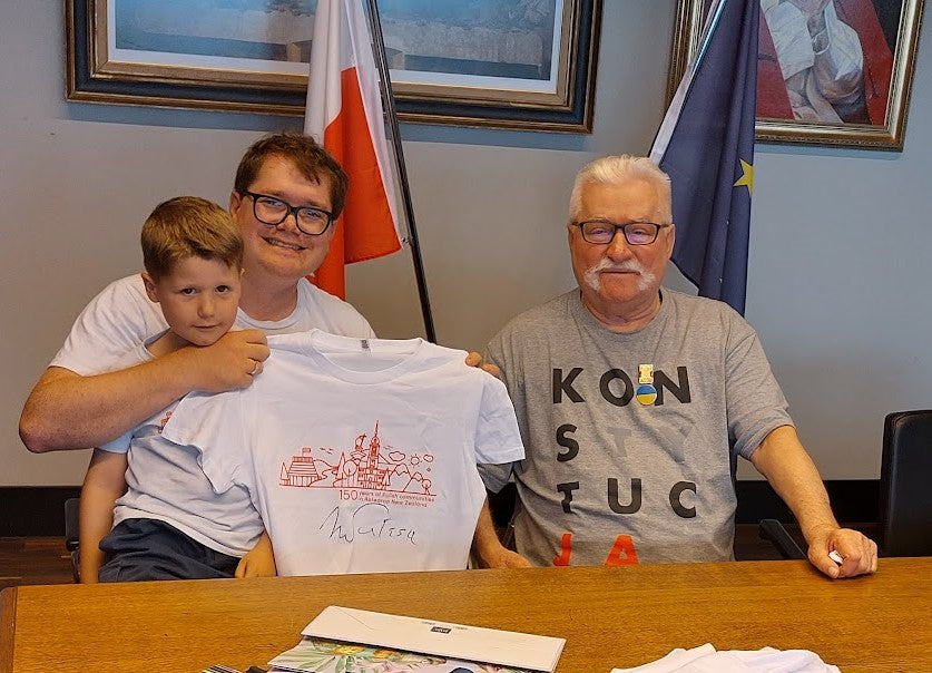 Celebration T-shirt signed by Lech Wałęsa (Male L)